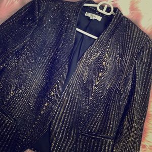 Black with gold detail Blazer